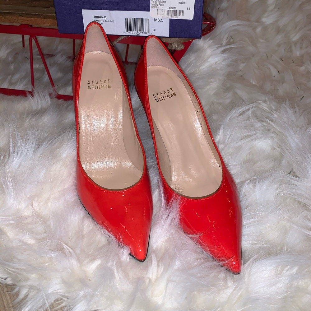 Red Patent Stuart Weitzman Trouble Heel Easter - image 7